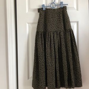 ESCADA midi skirt 40s style waist leopard print